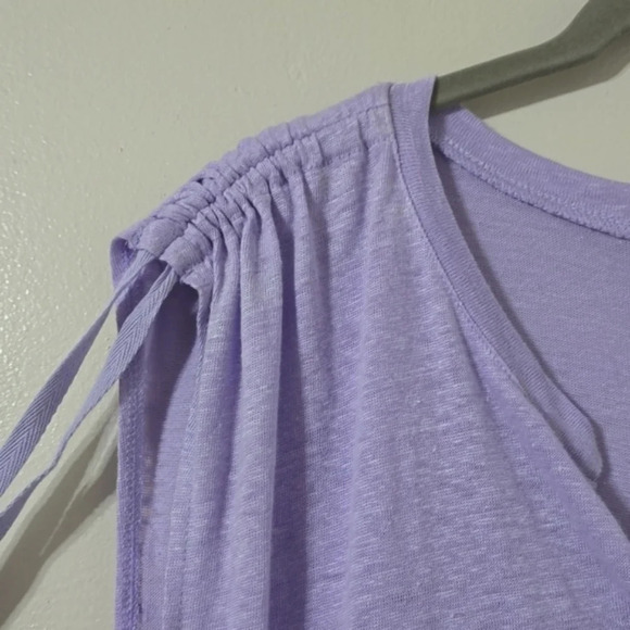 SANCTUARY Nwt Orchid Lilac Sleeveless 100% Linen Notch Neck Lightweigh Top, XL - Picture 5 of 16